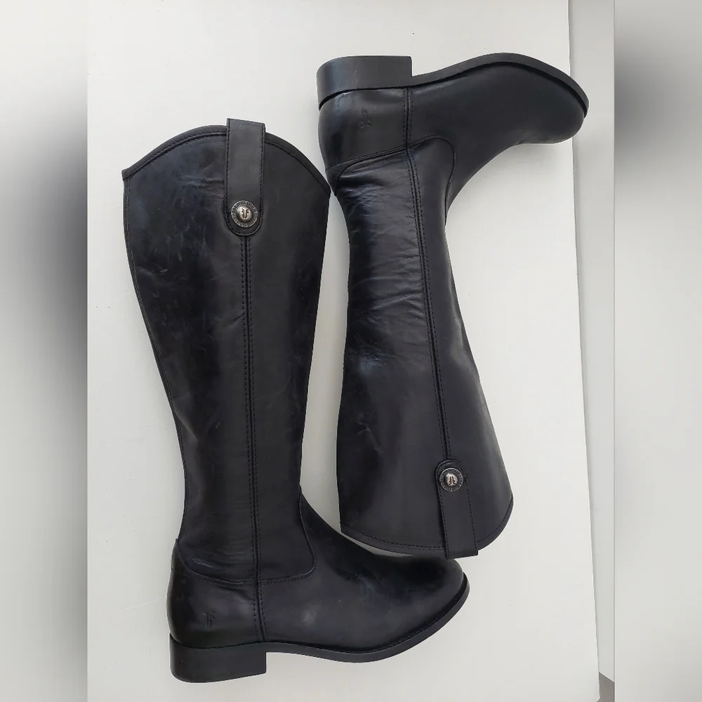 Frye Melissa Black Riding-Style Boots Size 6.5